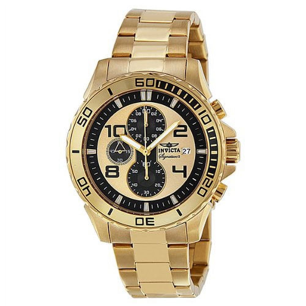 Invicta Men's Signature II Chronograph Gold-tone Dial Watch 7472