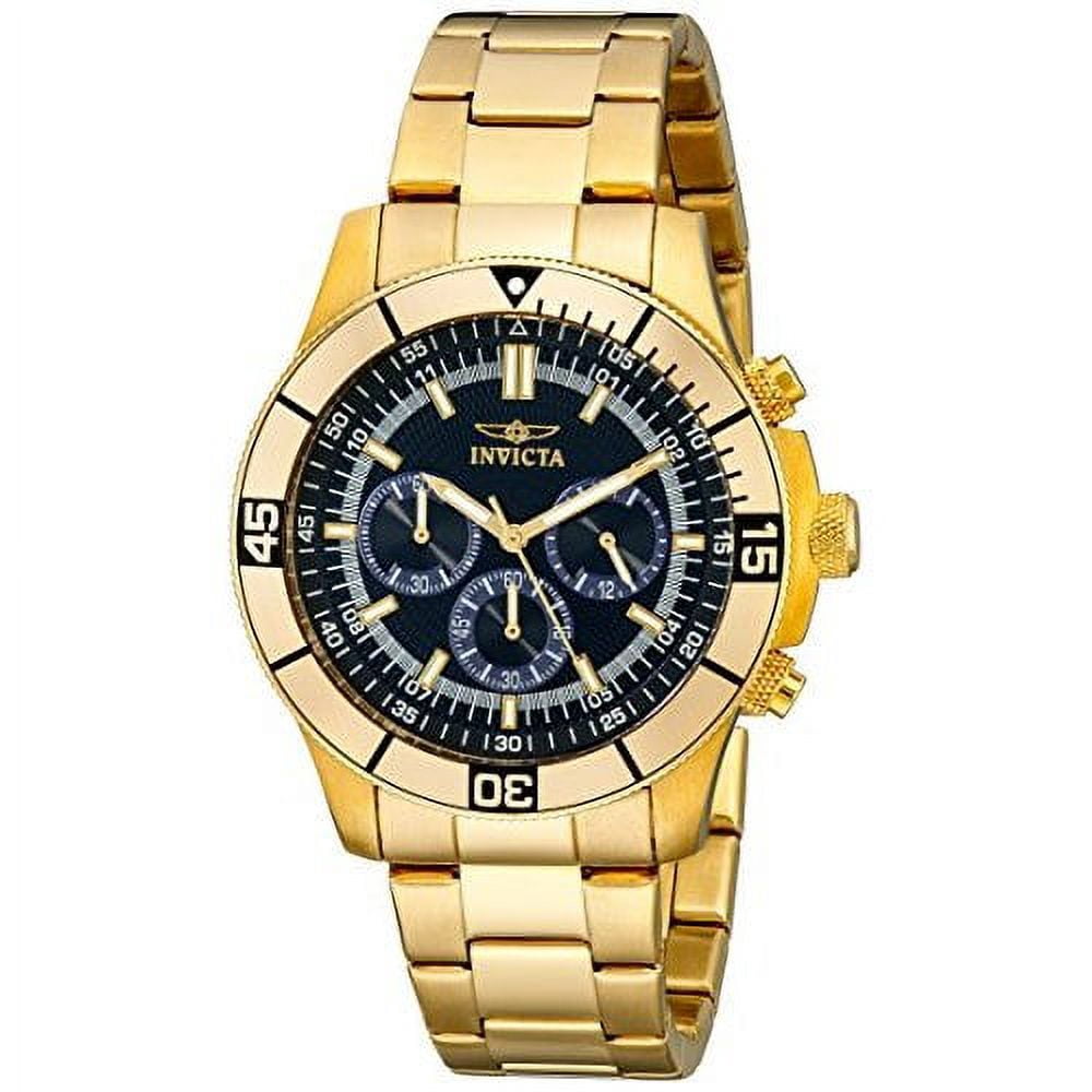 Invicta Men's Specialty 12844 45mm Gold Plated Stainless Steel Case Gold Tone Steel Bracelet flame fusion Watch