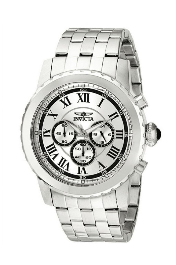 Men's Specialty Chrono Stainless Steel Silver-Tone Dial Movement: Quartz