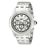 Invicta Mens Specialty Chrono Stainless Steel Silver-Tone Dial Movement Quartz