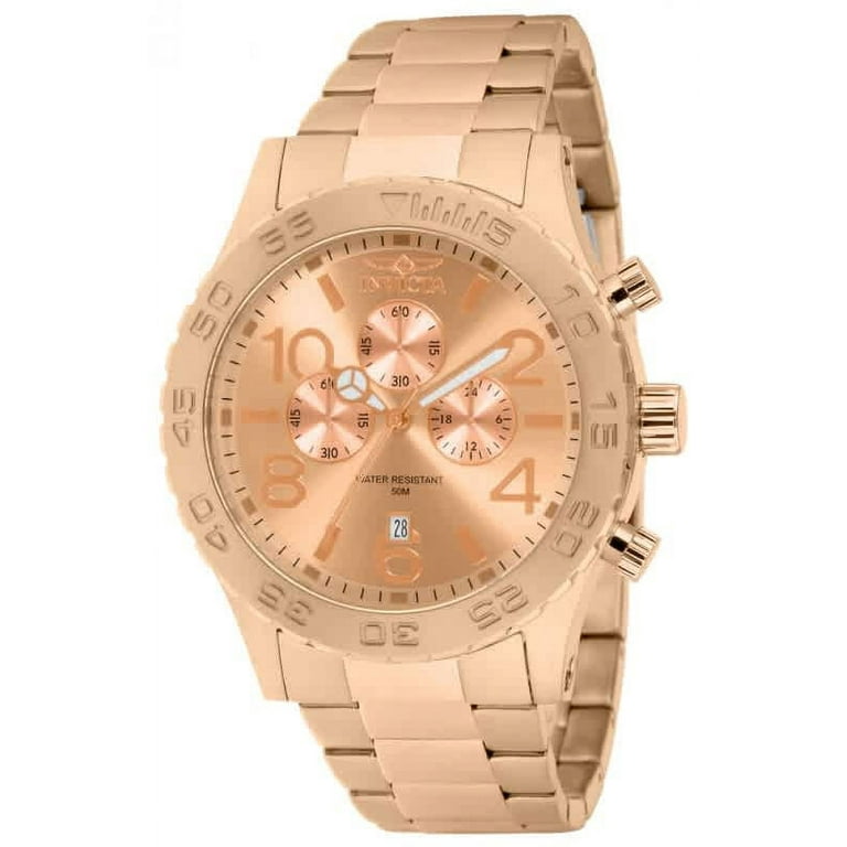 Invicta Men's Specialty Chronograph Rose Gold Dial Tone 18K Rose Gold  Plated Ss Movement: Quartz