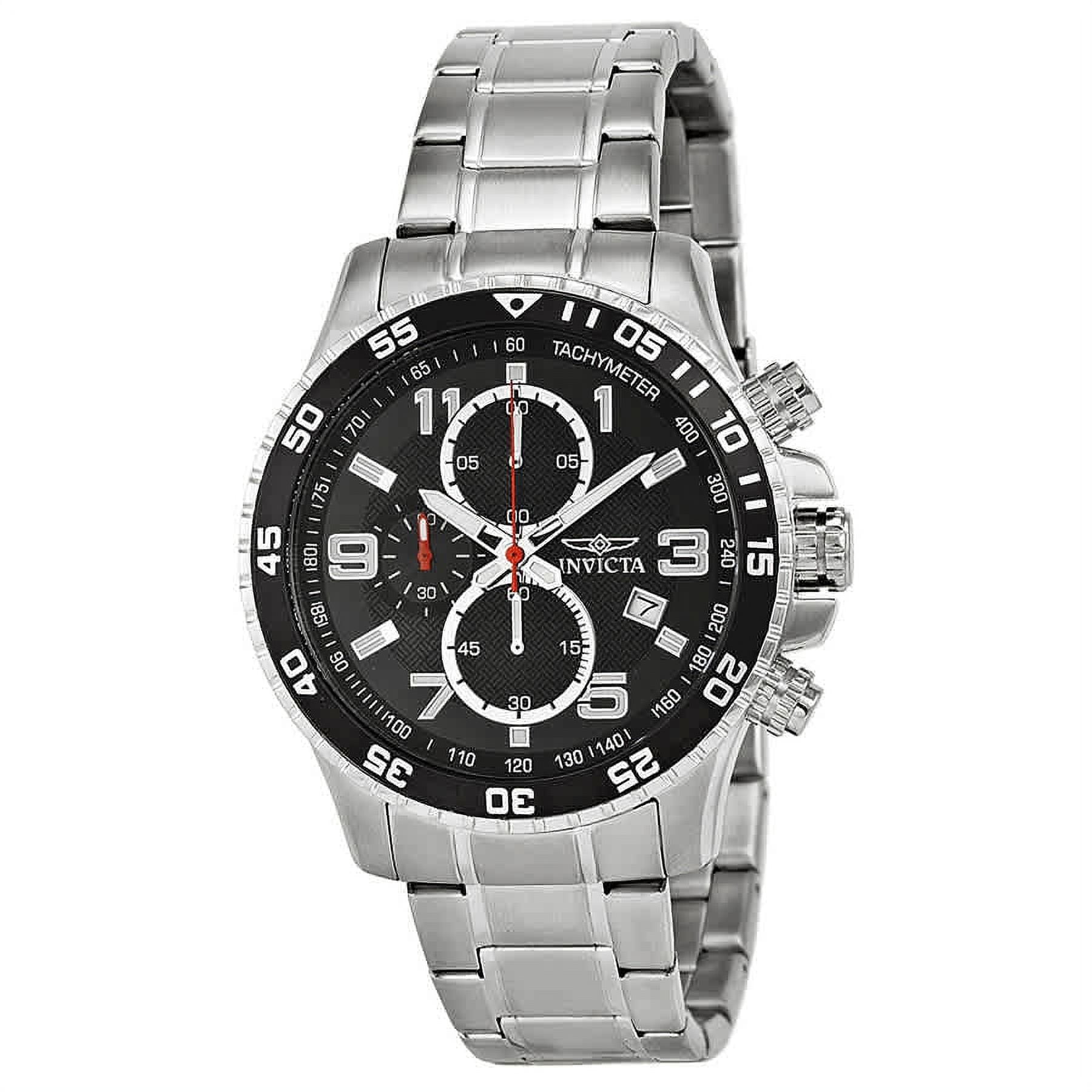 Invicta Men's Specialty Steel Bracelet & Case Quartz Black Dial Analog Watch 14875