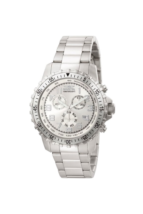 Men's Specialty Steel Bracelet & Case Quartz Silver-Tone Dial Analog Watch 6620