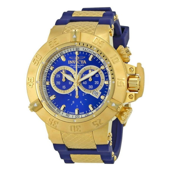 Men's Subaqua 5515 Gold Rubber Swiss Quartz Watch