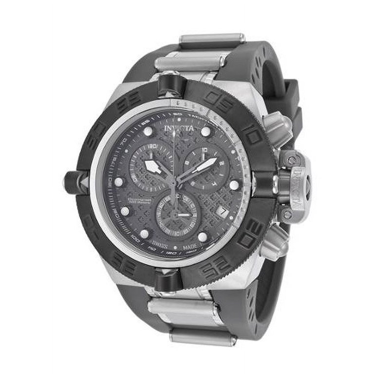 Invicta Men's Subaqua Chronograph Black Polyurethane Gunmetal Dial