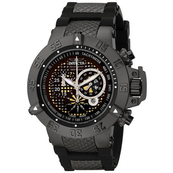 Invicta Men's Subaqua/Noma III 6043 50mm Stainless Steel Case Black Band flame fusion Watch