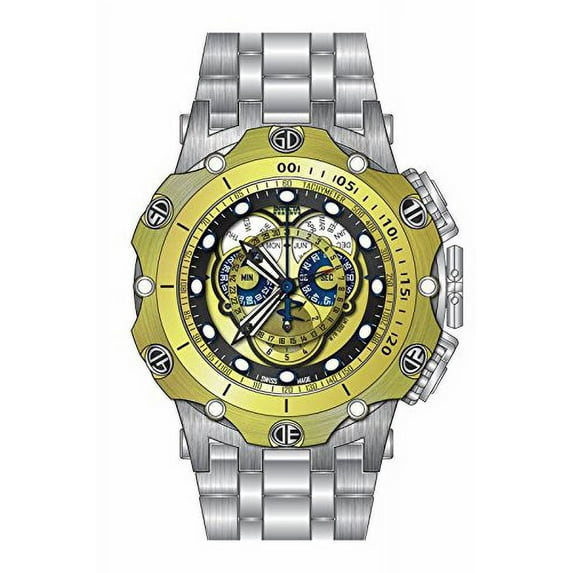 Invicta Men's Venom Chronograph Multi-Function Black and Gold Dial Stainless Steel Watch 16807