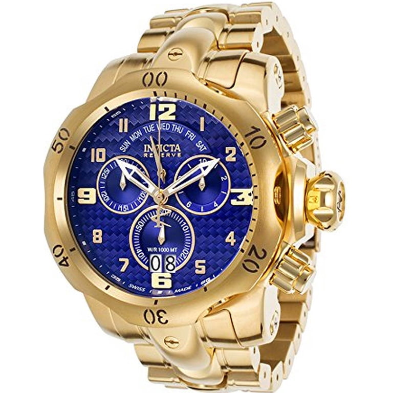 Invicta Men's Venom Reserve Chrono 18K GP SS Blue Carbon Fiber