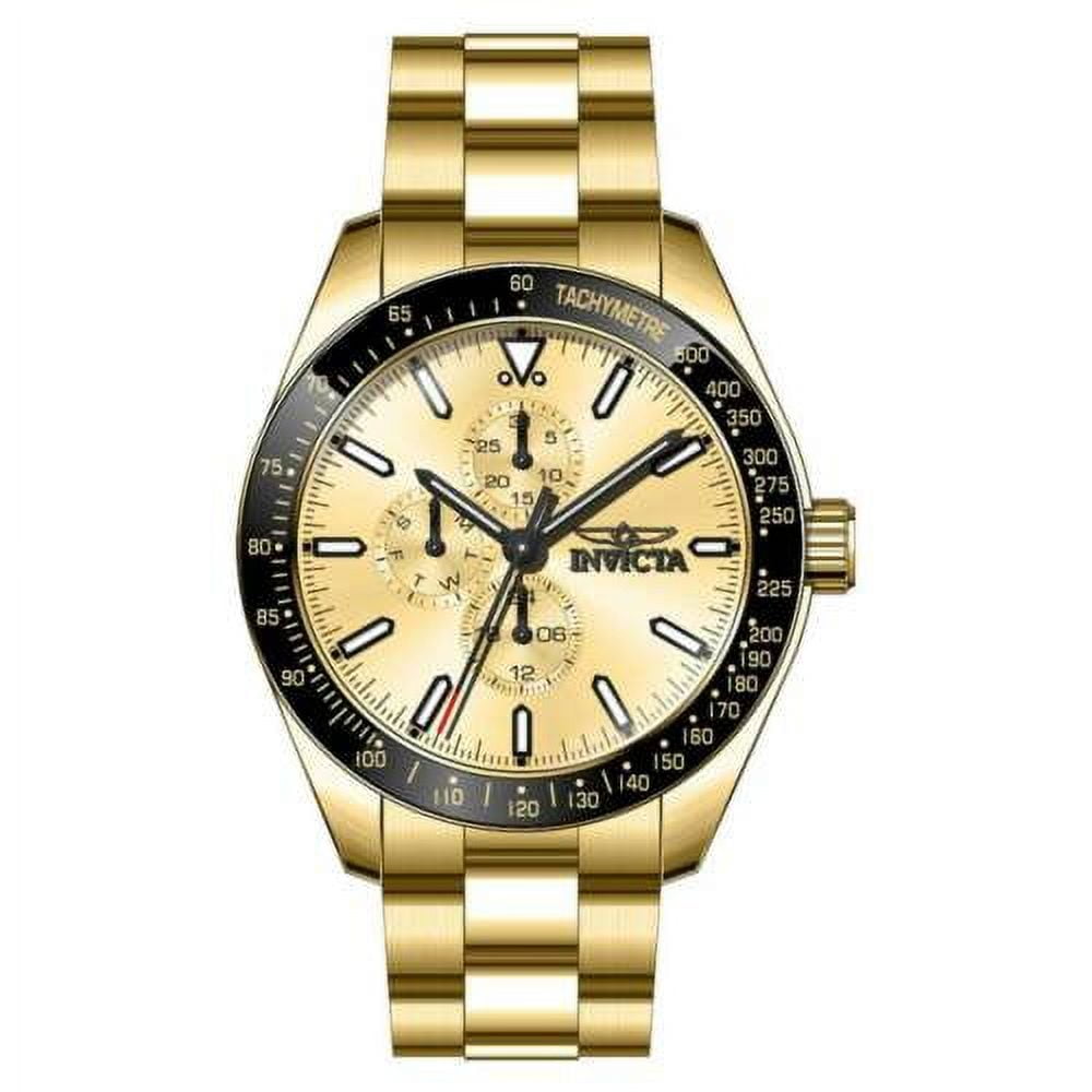 Invicta Men's Watch Aviator Chronograph Black Bezel Gold Tone Dial 38970