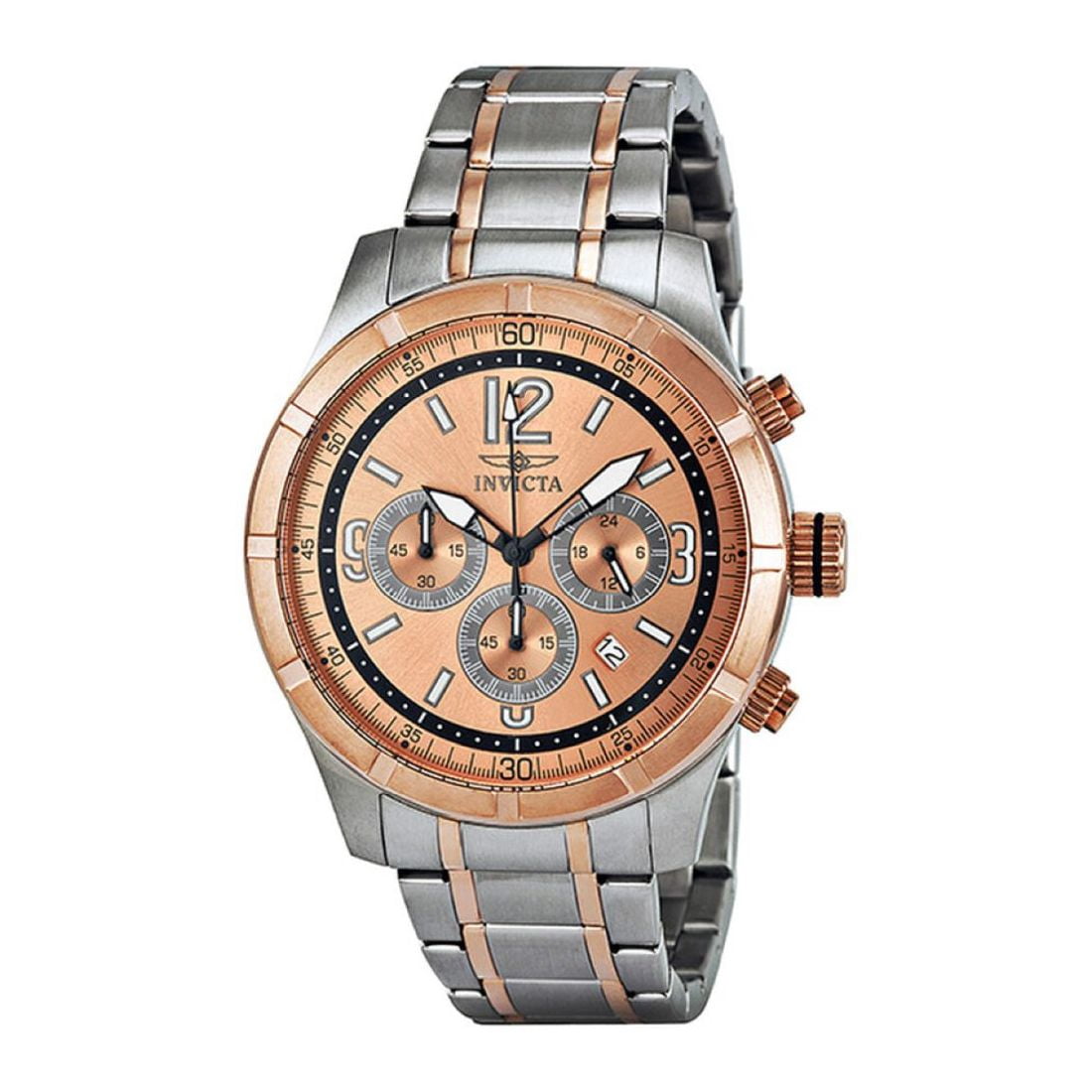 Invicta Men's specialty classic chronograph red dial rose gold-tone watch 11377