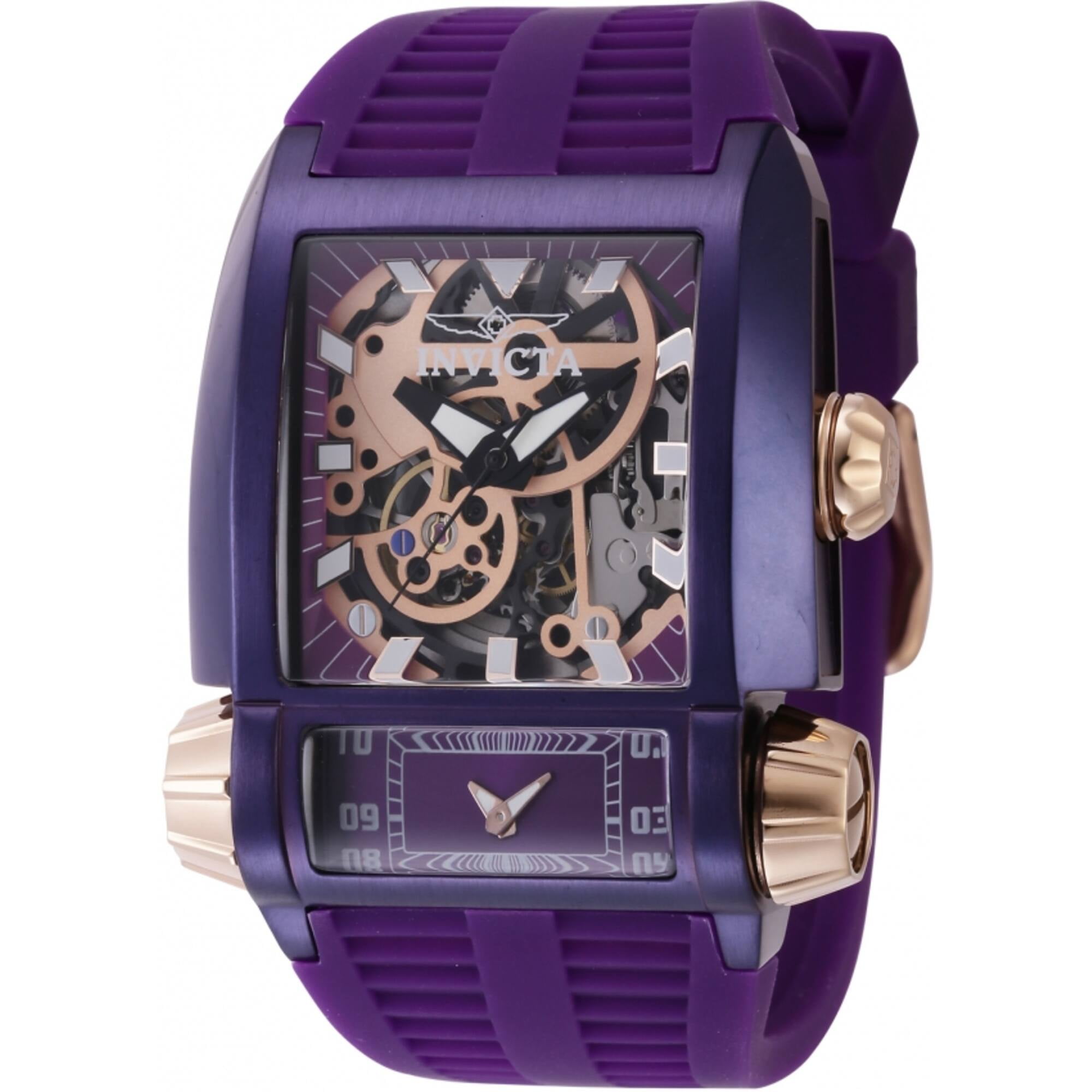 Invicta Mens Akula Automatic GMT Purple, Rose Gold Dial Watch