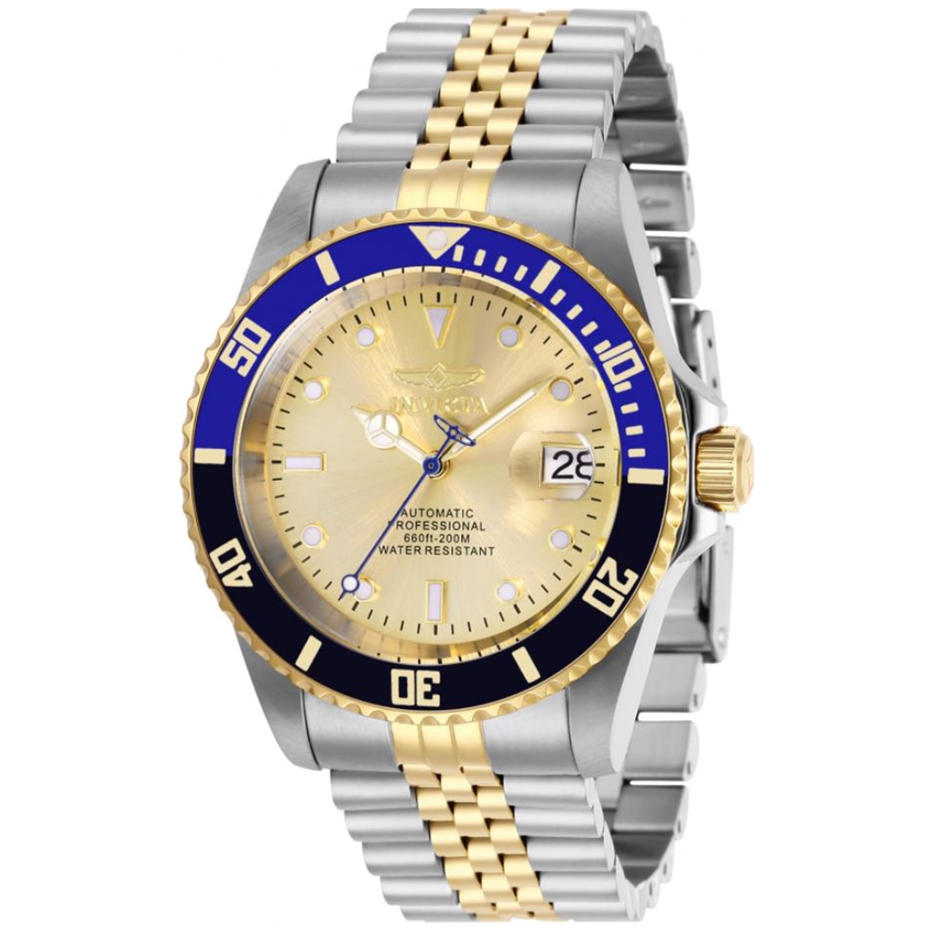 Invicta Pro Diver Automatic Gold Dial Batman Bezel Men's Watch
