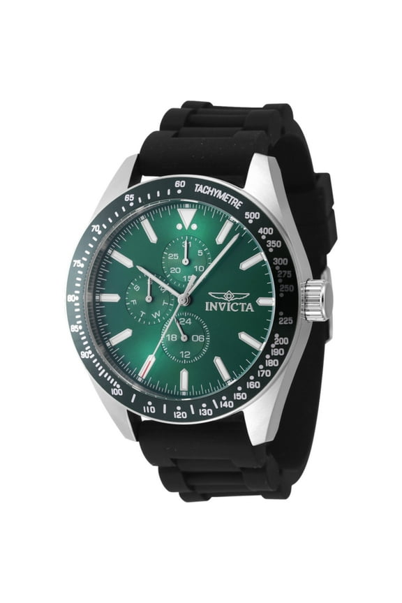 Mens Aviator Quartz Chronograph Green Dial Watch