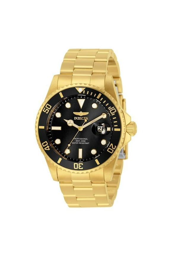 Mens Pro Diver Quartz 3 Hand Dial Watch, Black