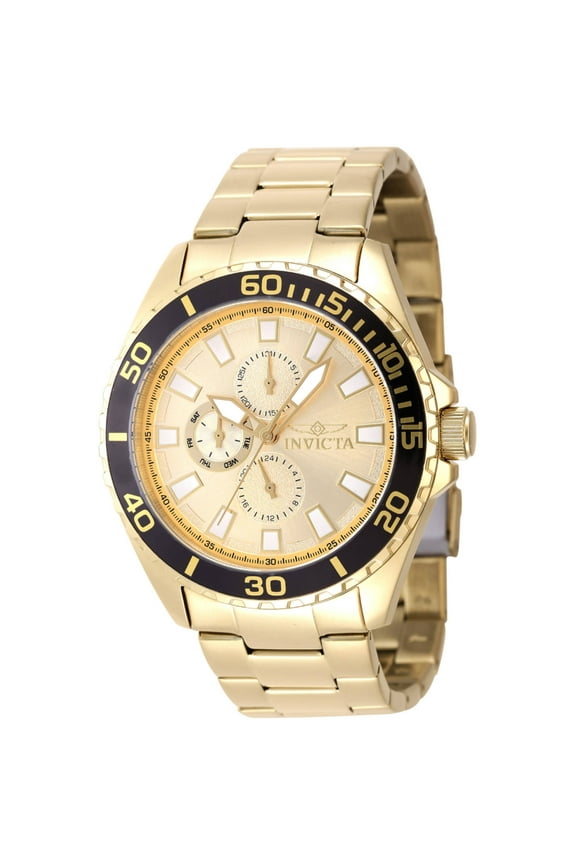 Mens Pro Diver Quartz Chronograph Gold Dial Watch