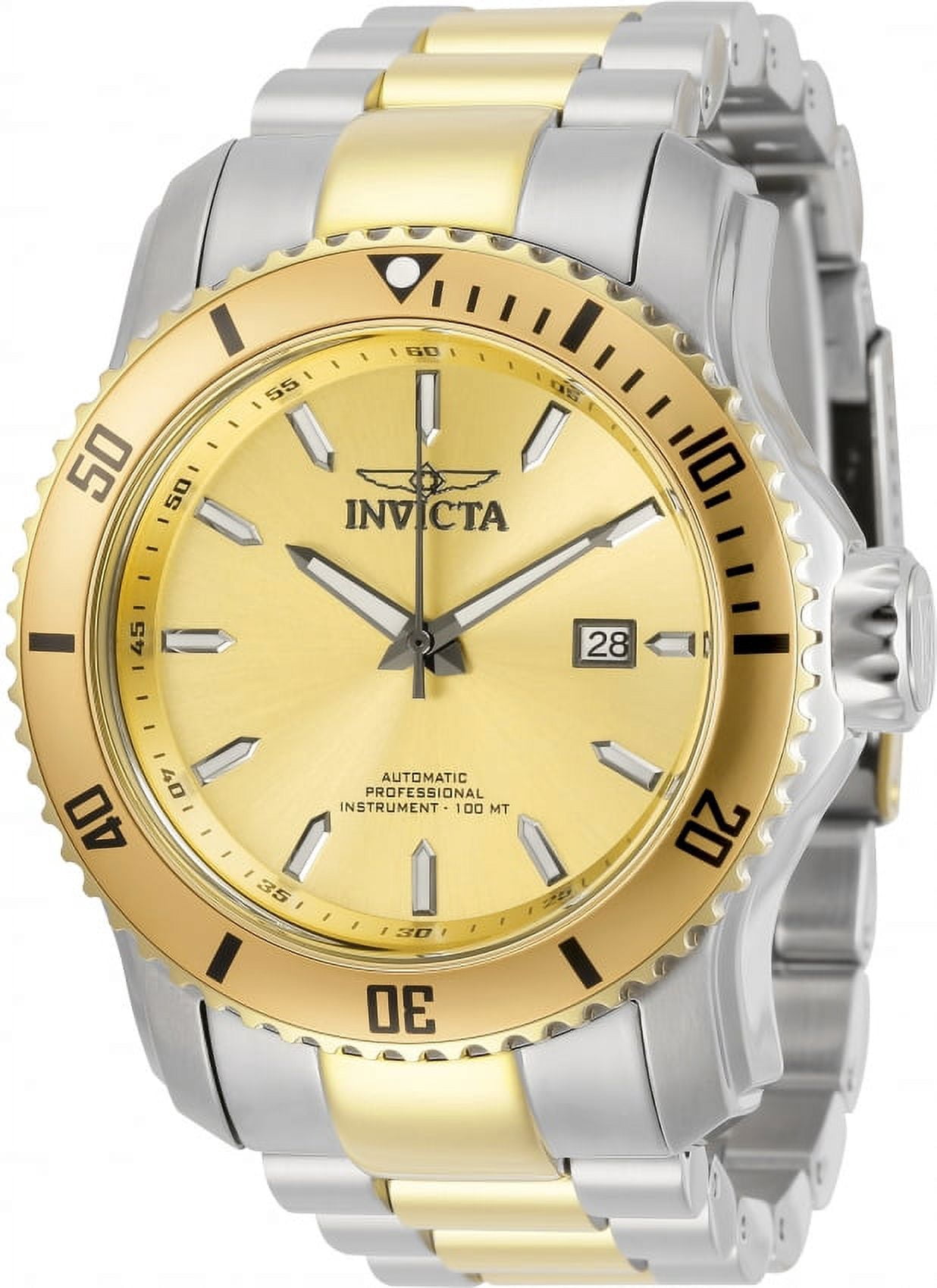 Invicta Pro Diver Automatic Gold Dial Two-tone Men's Watch 30558 ...