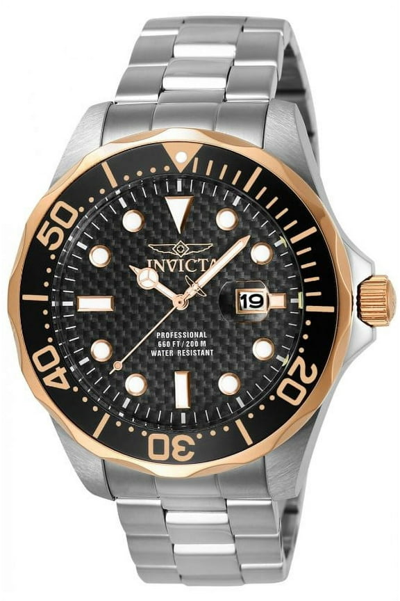 Pro Diver Black Dial Stainless Steel Men's Watch 12567