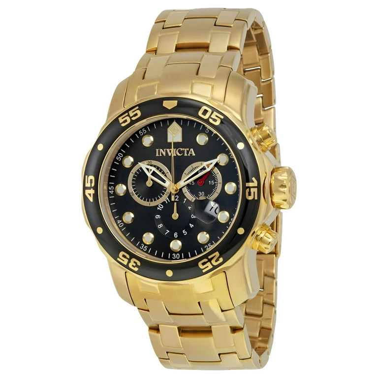 Invicta Pro Diver Gold-Tone Stainless Steel Chronograph Mens Watch