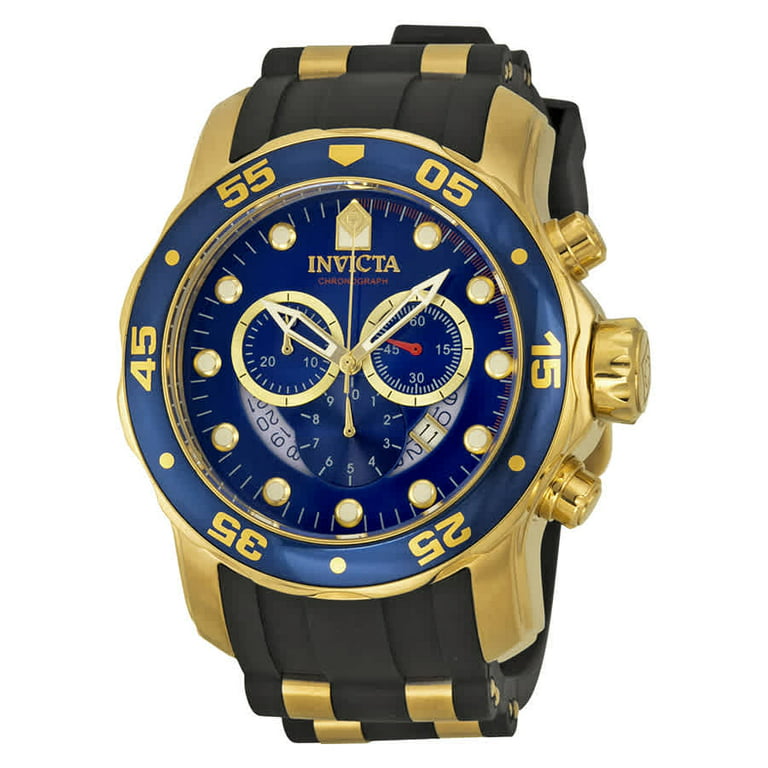 Sorg uddøde adelig Invicta Pro Diver Chronograph Blue Dial Black Rubber Men's Watch 6983 -  Walmart.com