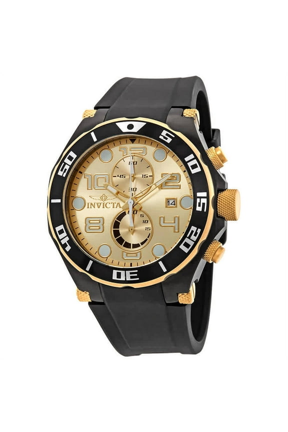 Pro Diver Chronograph Champagne Dial Black Polyurethane Men's Watch 17815