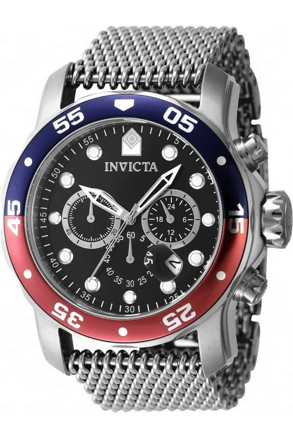 Pro Diver Chronograph GMT Quartz Black Dial Pepsi Bezel Men's Watch 47630