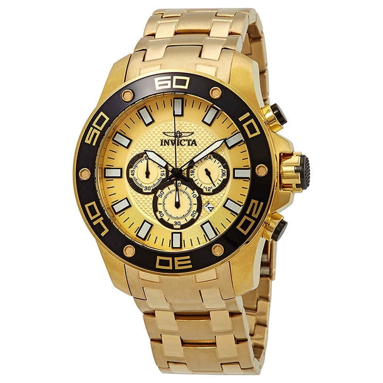 Invicta Men's 26079 Pro Diver Quartz Chronograph Gold Dial Watch