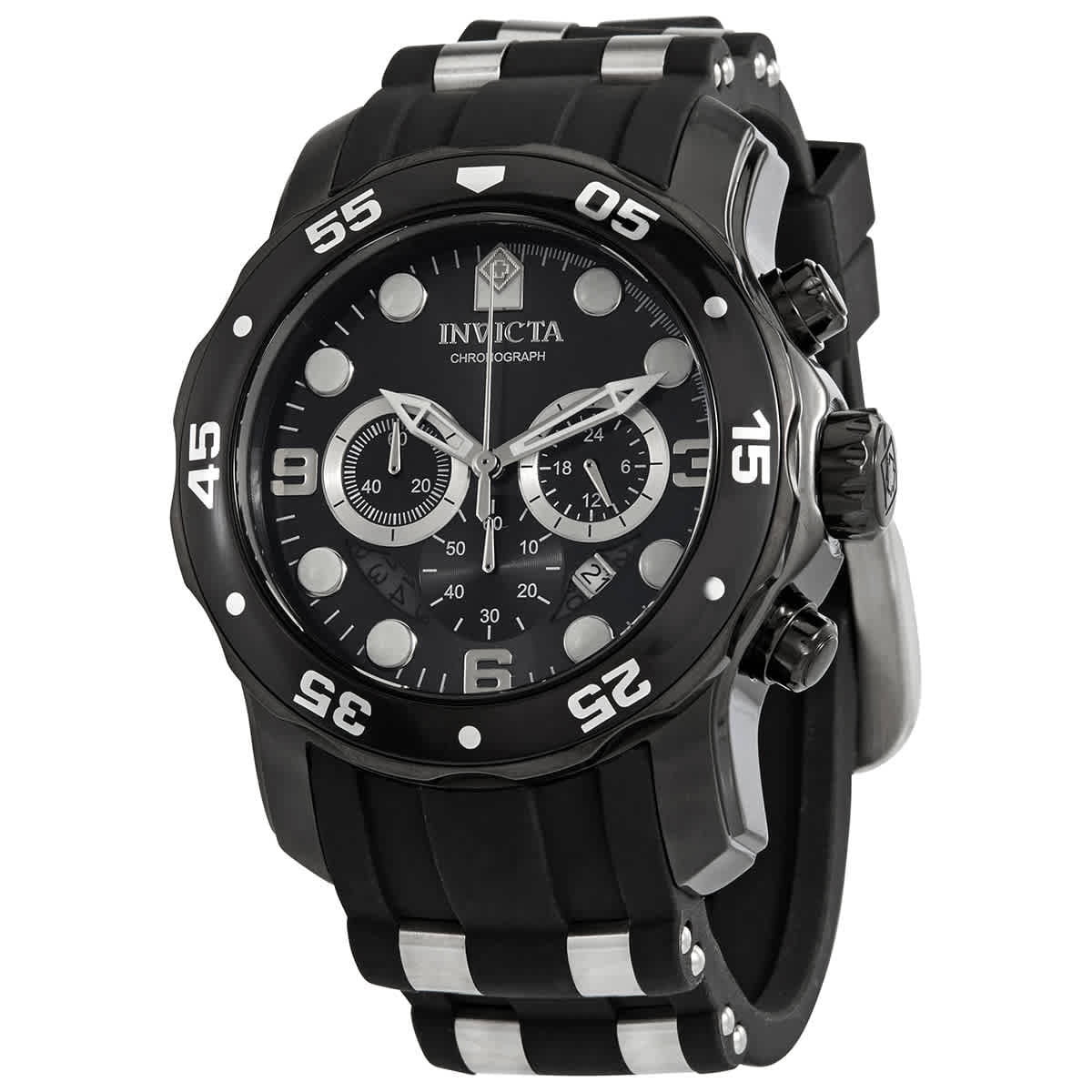 Invicta Pro Diver Chronograph Quartz Black Dial Men s Watch 34666 Walmart