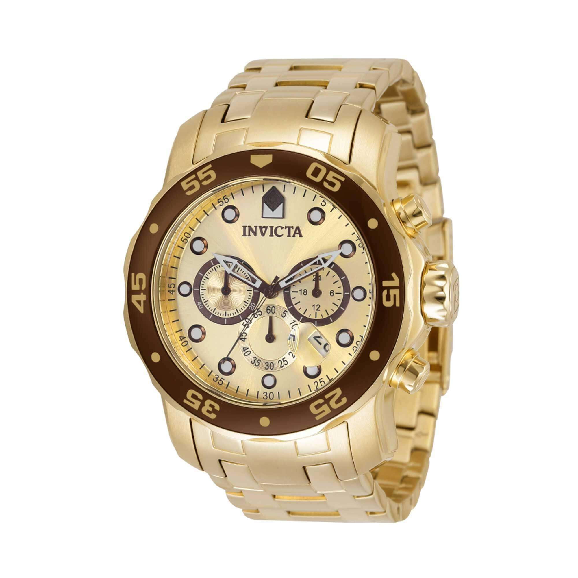 Invicta Pro Diver Chronograph Quartz Gold Dial Men's Watch 36359