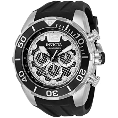 Invicta Men's 33820 Pro Diver Quartz Chronograph Black, Silver Dial Watch