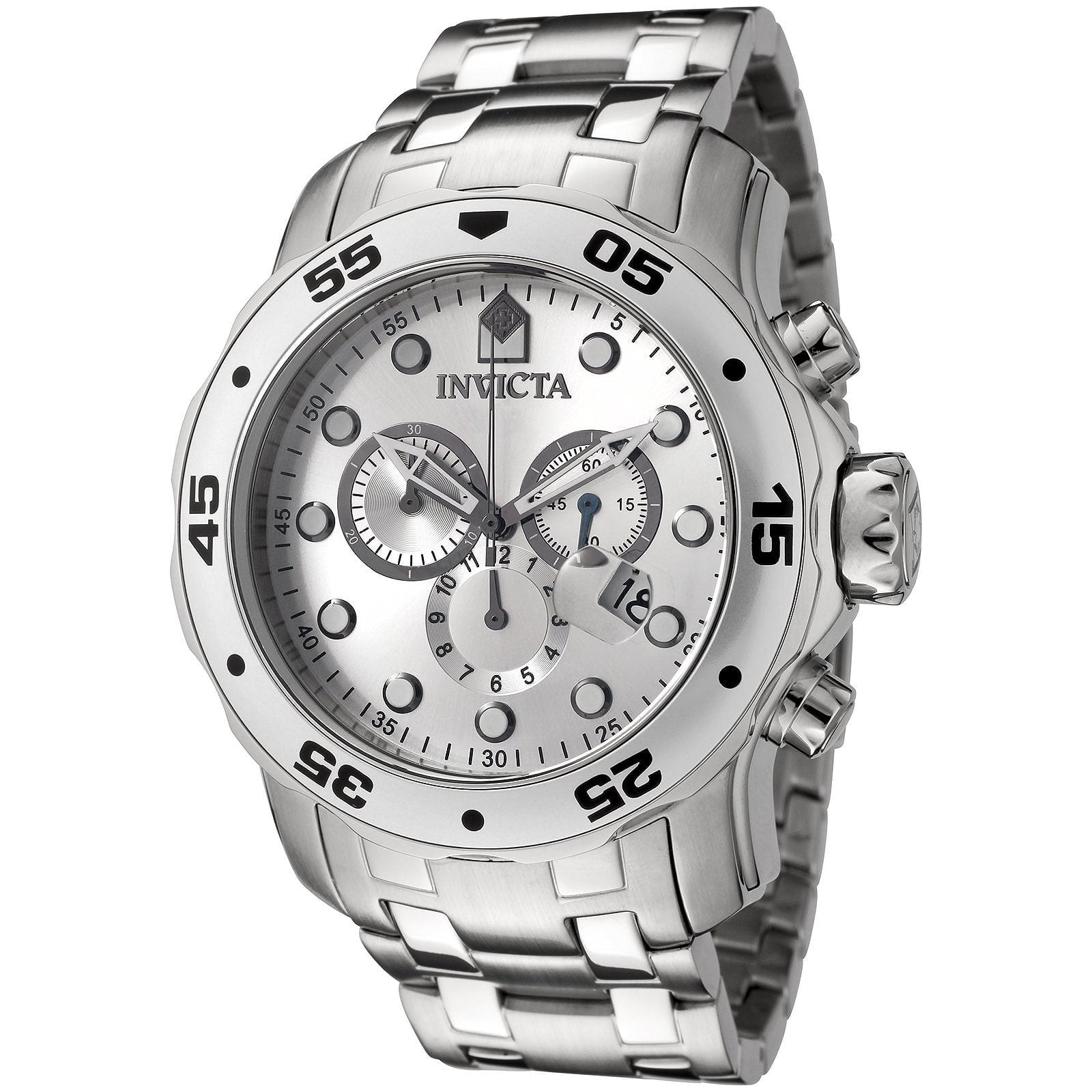 INVICTA 0071 Men's Pro Diver SS Silver Dial Chronograph Watch