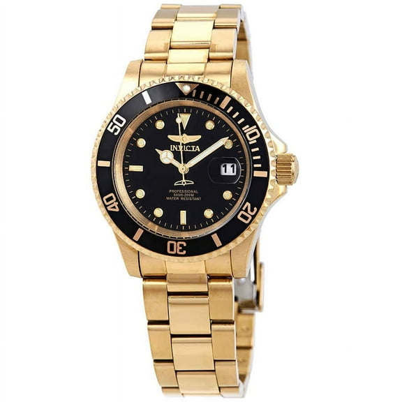 Invicta Pro Diver Gold-tone Black Dial 40mm Men's Watch 26975