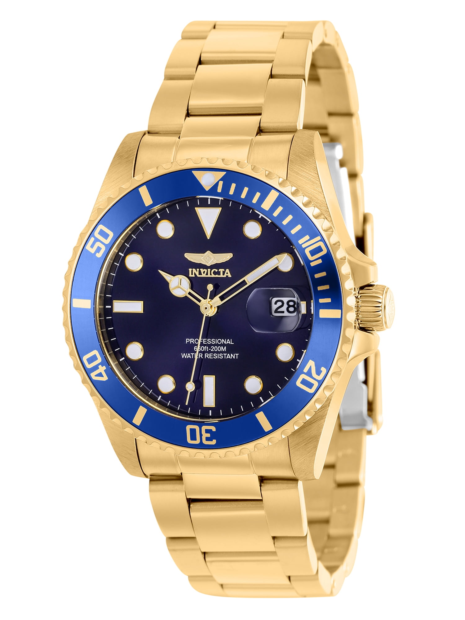Cusco dedikation Udvej Invicta Pro Diver Lady 38mm Stainless Steel Gold Blue dial Quartz Watch -  Walmart.com