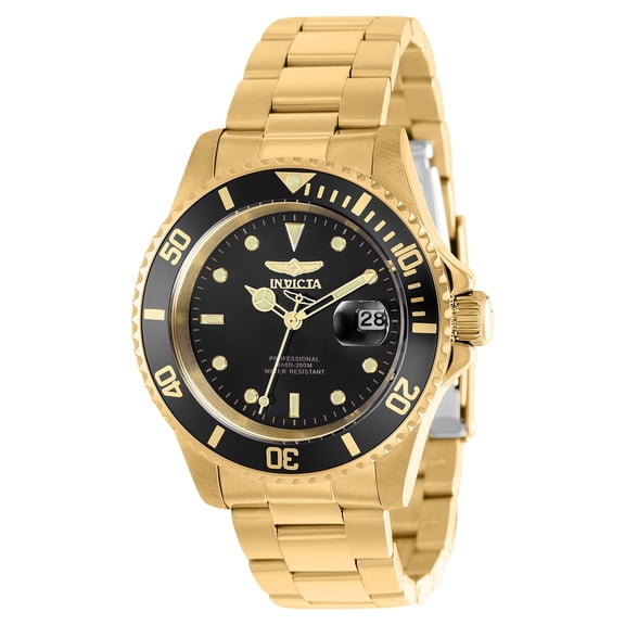 Invicta Pro Diver Men 40mm Stainless Steel Gold Black dial Quartz Watch