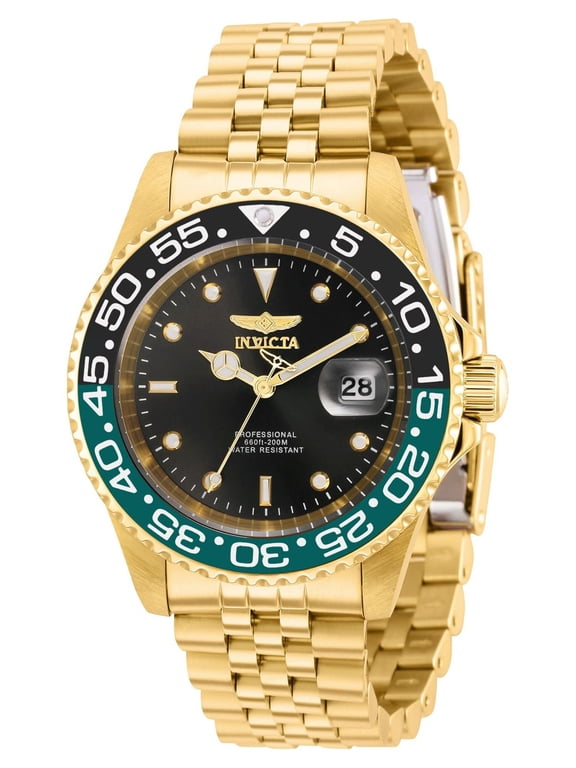 Pro Diver Men 40mm Stainless Steel Gold Black dial Quartz Watch