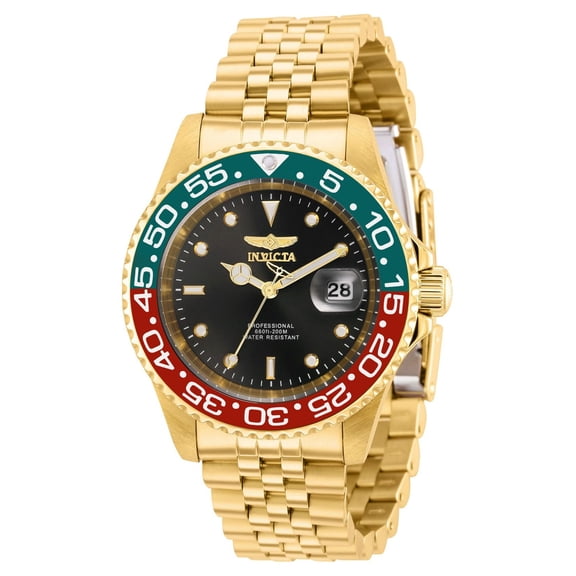 INVICTA Pro Diver Men 40mm Stainless Steel Gold Black dial PC32 Quartz