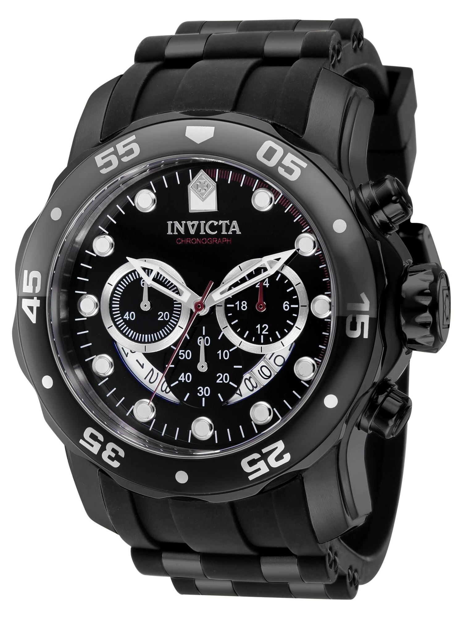 Invicta Men 48mm Pro Diver SCUBA Chronograph Black Dial 18k Gold Plated SS  Watch