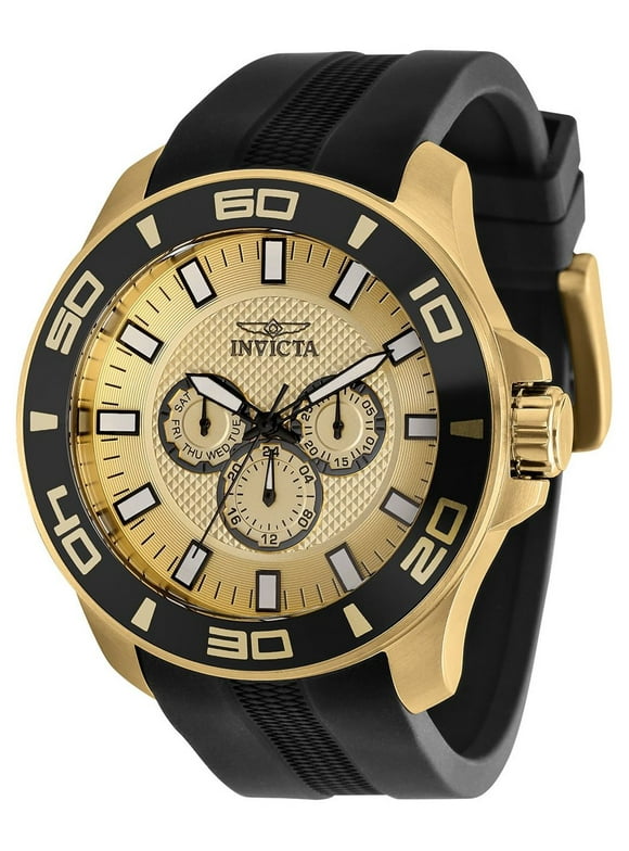 Invicta Pro Diver Men 50mm Stainless Steel Gold Gold dial Chronograph Quartz Watch