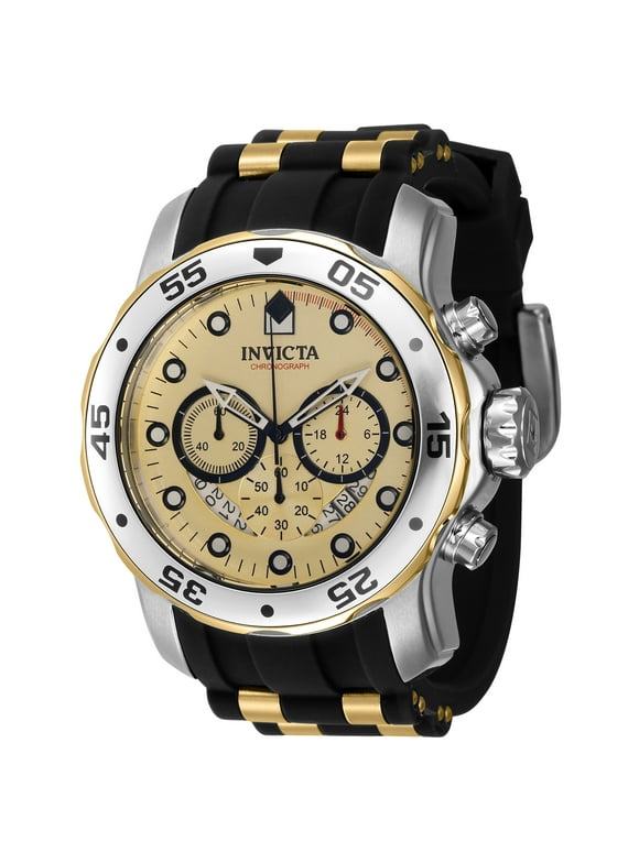 Invicta Pro Diver Men's 48mm Quartz Chronograph Watch, Black/Gold 40477