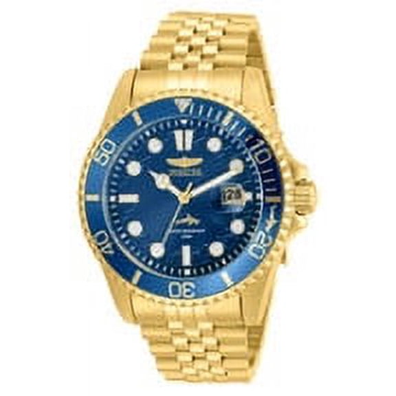 Invicta Pro Diver Analog Mens Watch Stainless Steel 43mm Blue/Gold