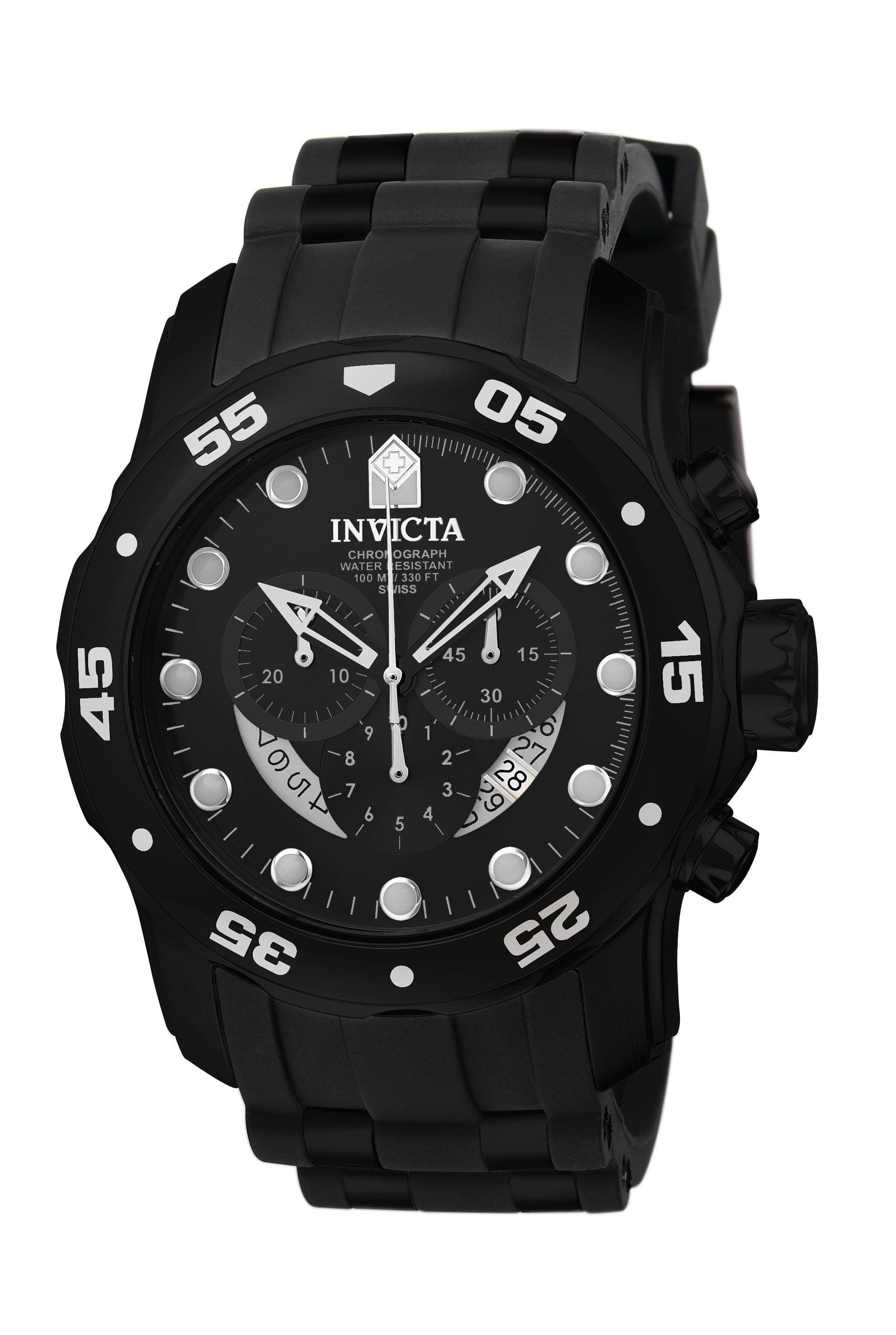 Invicta Mens 6986 Pro Diver Collection Chronograph Black Dial Watch