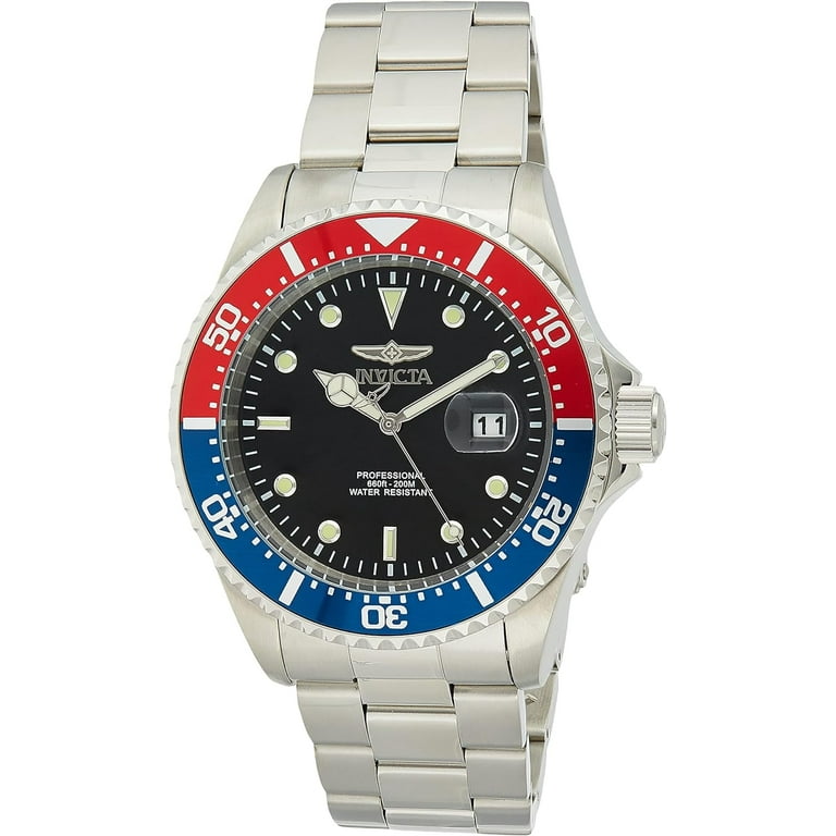 Invicta Pro Diver Quartz Black Dial Pepsi Bezel Men's Watch 23384