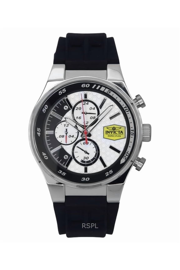 Racing Chronograph Silicone Strap White Dial Quartz 47736 Men's Watch