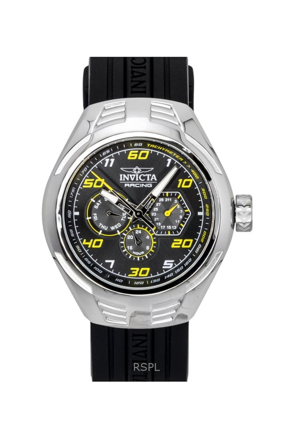 Racing Silicone Strap Black Dial Quartz 47724 Men's Watch