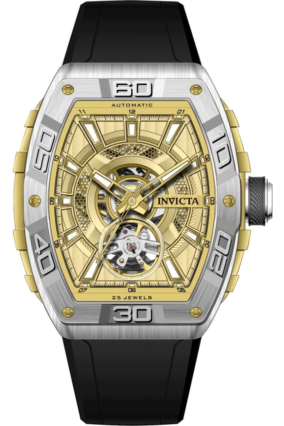 S1 Rally Gold Dial Automatic Black Silicone Watch