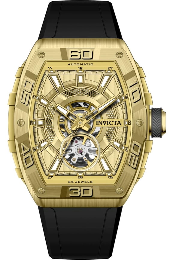 S1 Rally Gold Dial Automatic Black Silicone Watch