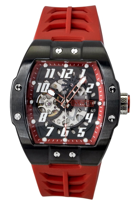 S1 Rally Silicone Strap Black Skeleton Dial Automatic 44891 Men's Watch