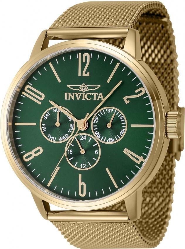Invicta Specialty 47123 Mens Gold Stainless Steel Quartz Watch Green ...