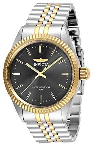 Invicta Men's Specialty Stainless Steel Mechanical-Hand-Wind Watch with Leather Calfskin Strap, Black, 21 (Model: 23537) Invicta Men\u0027s Specialty Quartz Two Tone Stainless Steel Watch