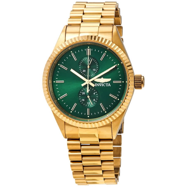 Invicta Specialty Green Dial Gold-tone Men display picture 1