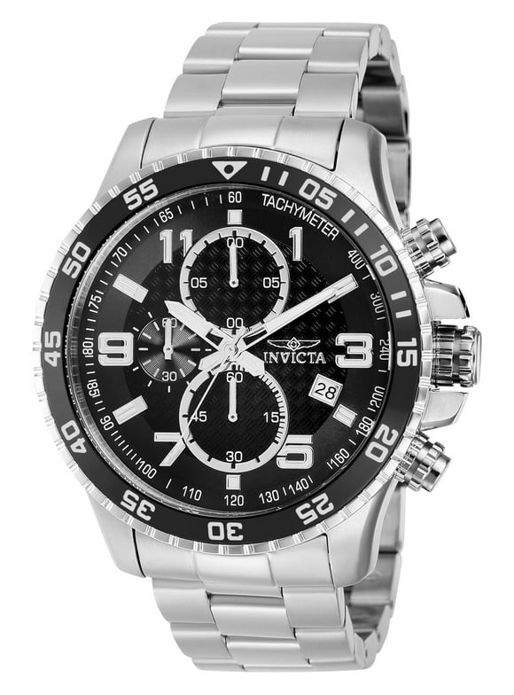 Invicta Specialty Men 45mm Stainless Steel Black Dial Chronograph Quartz Watch 37146
